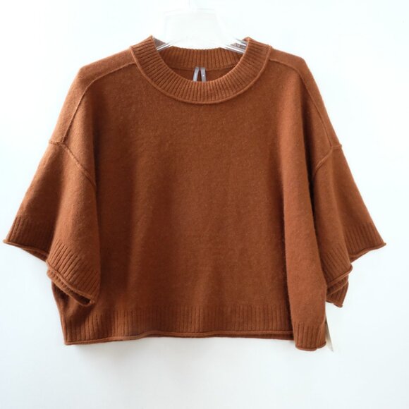 New ANTHROPOLOGIE Goldie Crew Neck Cashmere Sweater XS Copper Rust - Picture 2 of 7